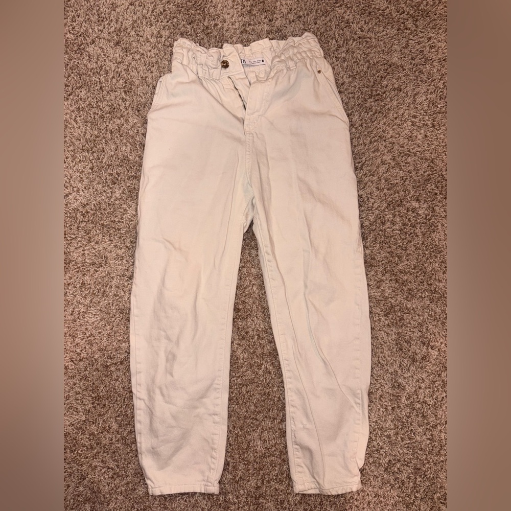 Zara Cream Elastic Waist Pants